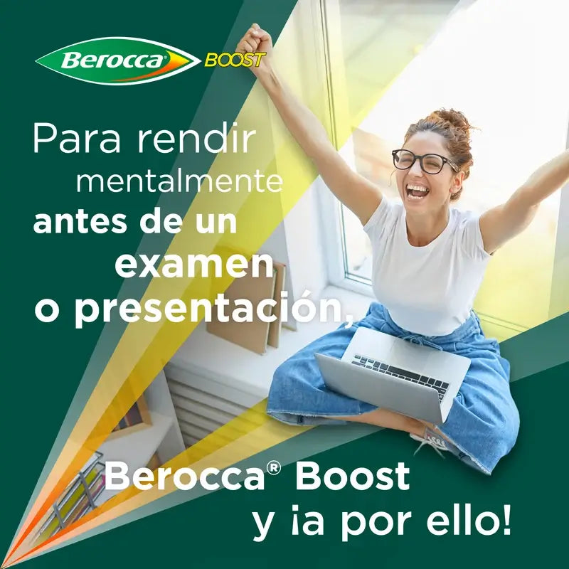 Berocca Boost Magnésium, Vitamines et Minéraux avec Guarana, 15 Comprimés Effervescents