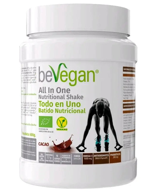 Bevegan All In One Nutritional Shake Cacao, 600 Gr