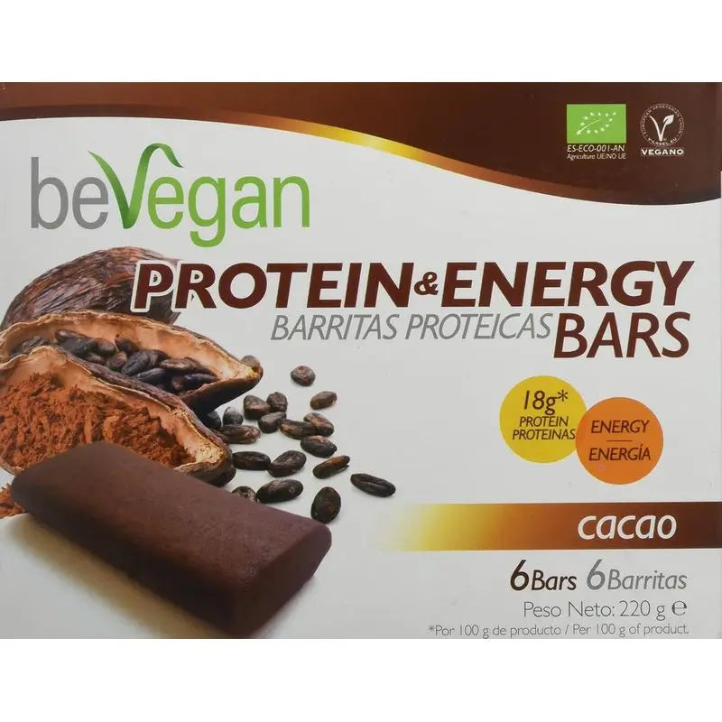 Bevegan Barres Protéinées-Energy Cocoa 6pcs. Bio Sg Vegan