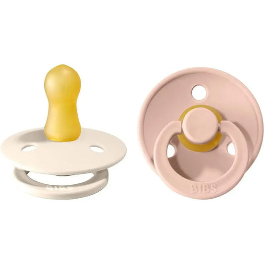 BIBS 2 Soothers Colour Round Blush/Ivory 0/6 Months