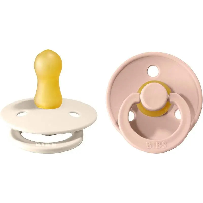 BIBS 2 Soothers Colour Round Blush/Ivory 0/6 Months