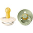 BIBS 2 Pacifiers Colour Round Ivory/Sage 6/18 Months