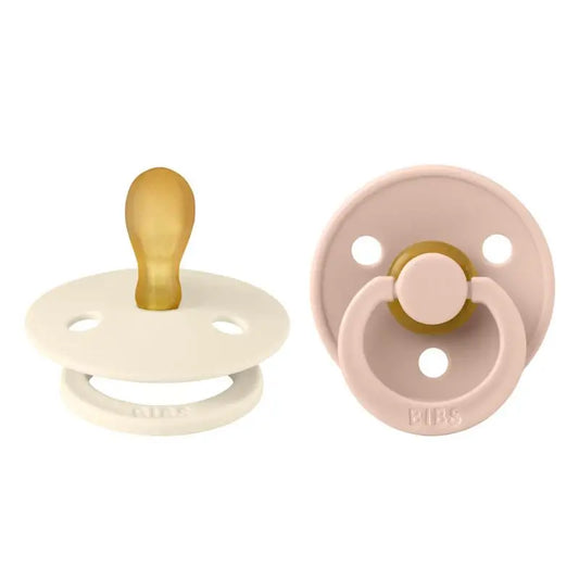 BIBS 2 Pacifiers Colour Symmetric Ivory/Blush 0/6 Months