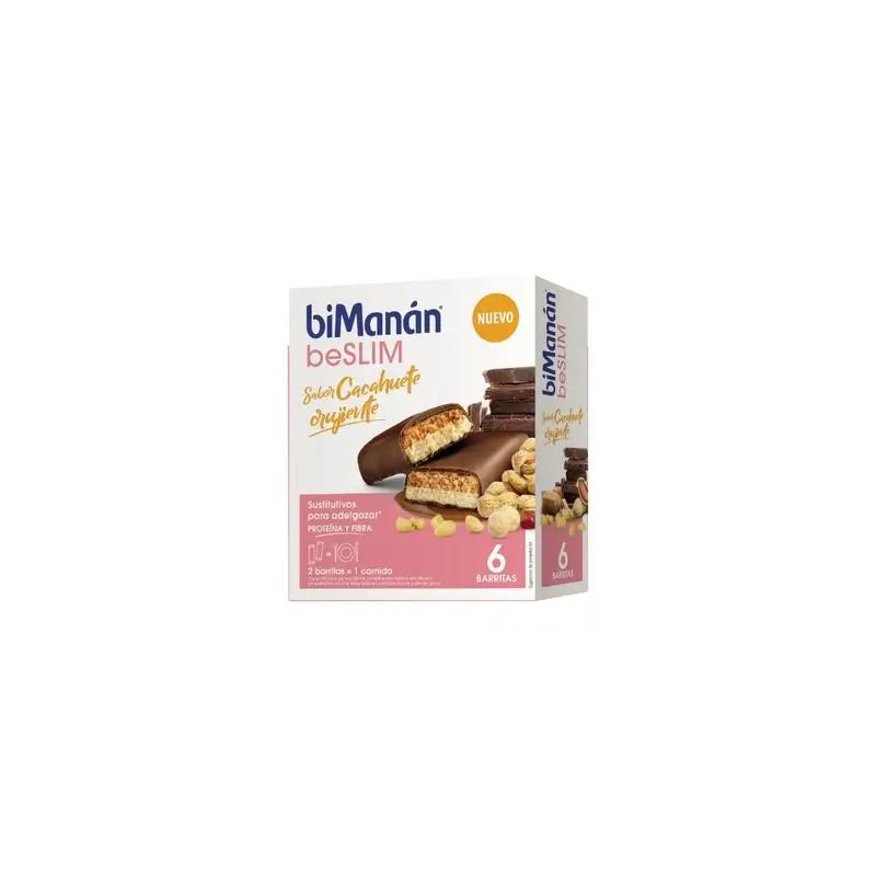 Bimanán Be Slim Peanut Crunch Bar, 6 units