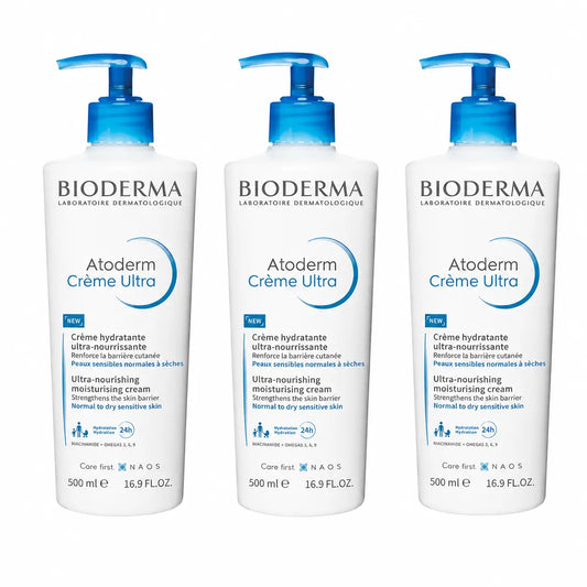 Bioderma Atoderm Crème ultra-nourrissante 500 ml, lot de 3