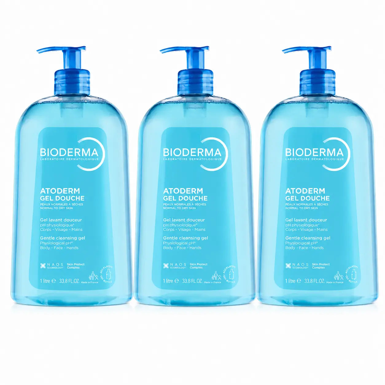 Bioderma Atoderm Gel douche 1 litre, lot de 3