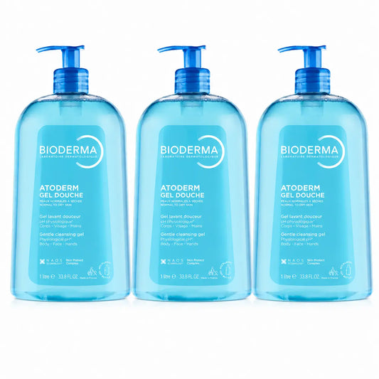 Bioderma Atoderm Gel douche 1 litre, lot de 3