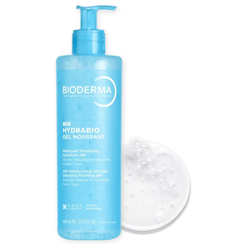 Bioderma Hydrabio Gel Moussant Gel Micellaire pour Peaux Déshydratées , 400 ml