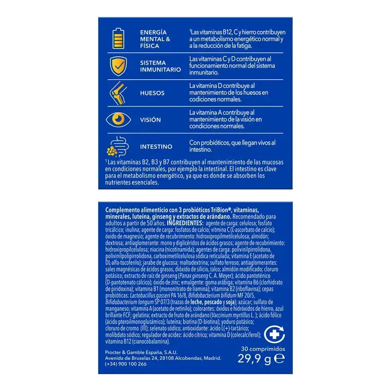 Bion3 Energy 50+ Multivitamines, 30 Comprimés