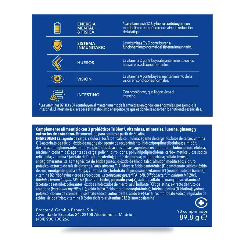 Bion3 Energy 50+ Multivitamines, Pack 2 x 30 Comprimés