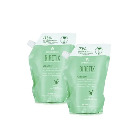 Biretix Gel nettoyant purifiant, recharge, lot de 2 x 400 ml