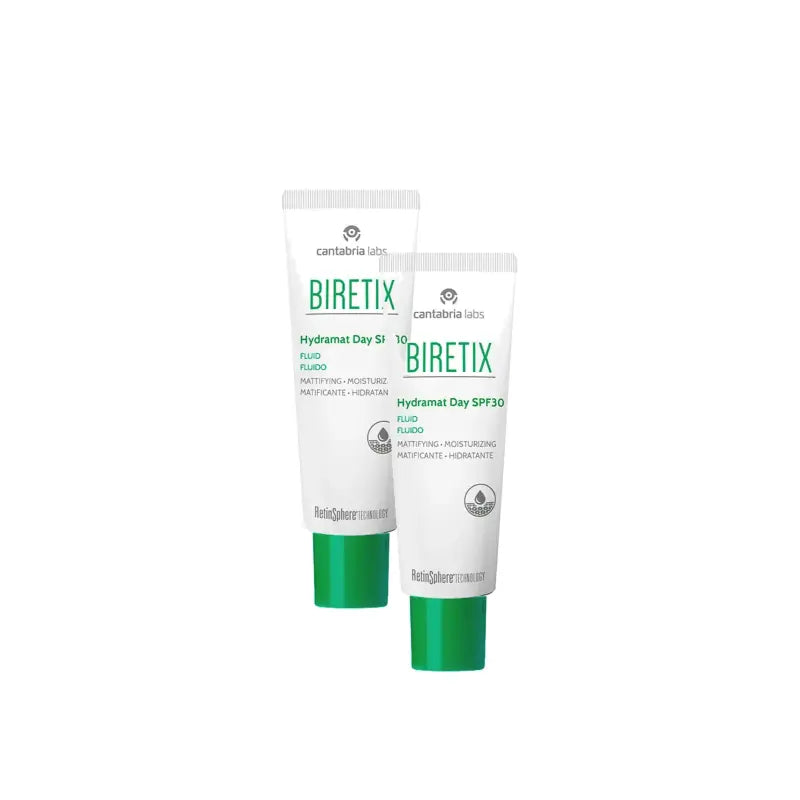 BIRETIX Hydramat Day SPF 30 Fluide, lot de 2 x 50 ml