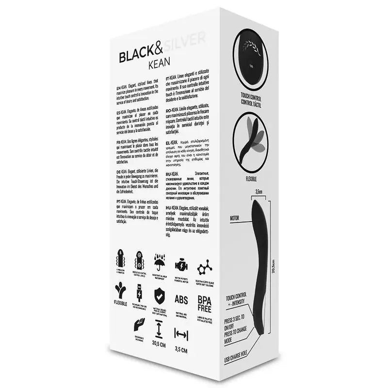 Vibrateur Kean Touch Control noir et argenté