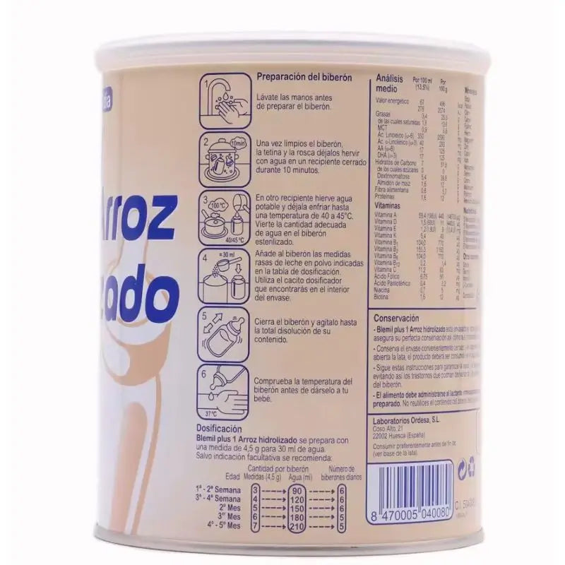 Blemil Plus 1 Canette de riz hydrolysé 400 g