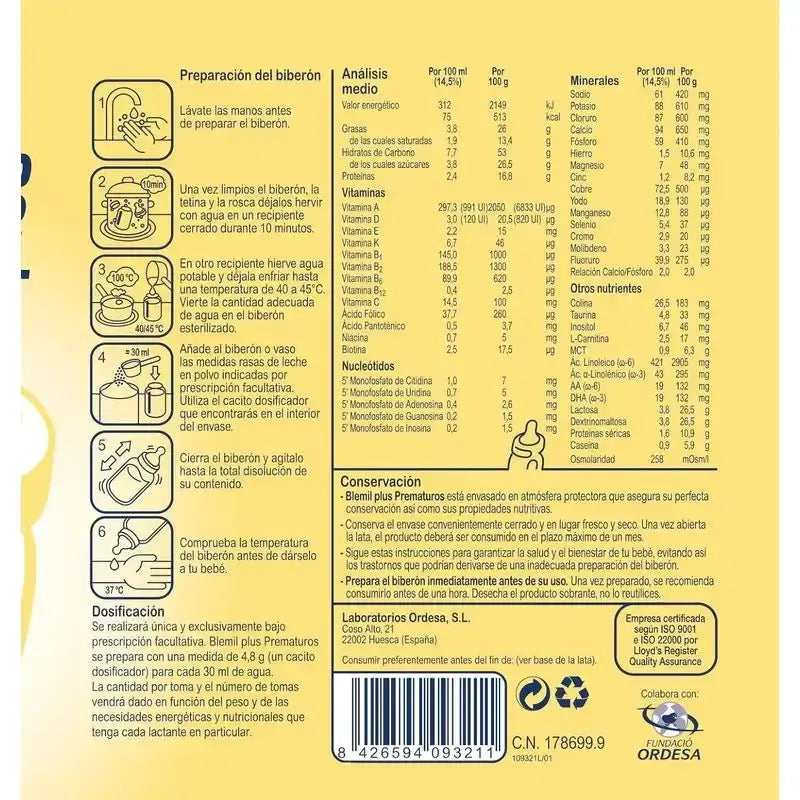 Blemil Plus Nourrissons prématurés, paquet de 2 x 400g
