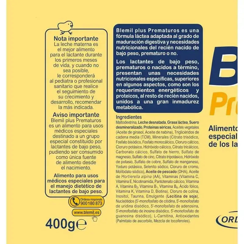 Blemil Plus Nourrissons prématurés, paquet de 3 x 400g