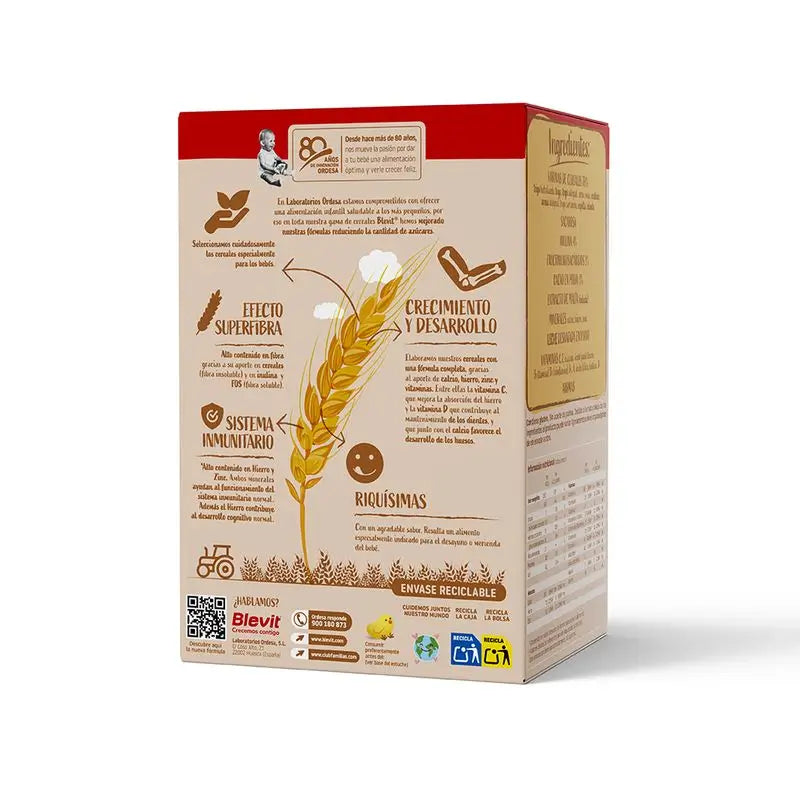 Blevit Baby Food Superfibre 8 Cer. Et Cacao, 500 grs