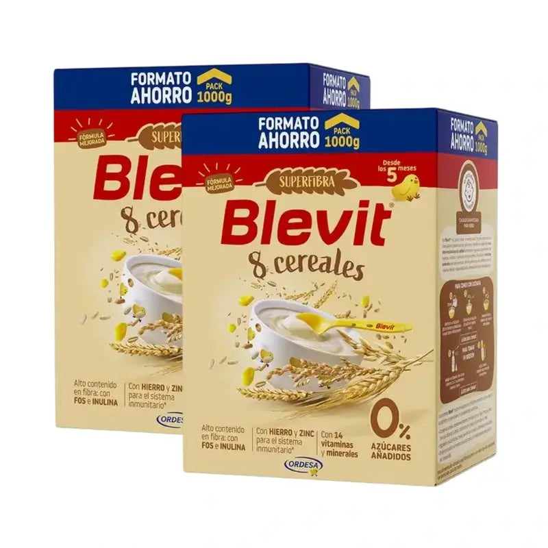 Blevit Infant Feeding Superfibre 8 Cereals, 2X1000 Grs