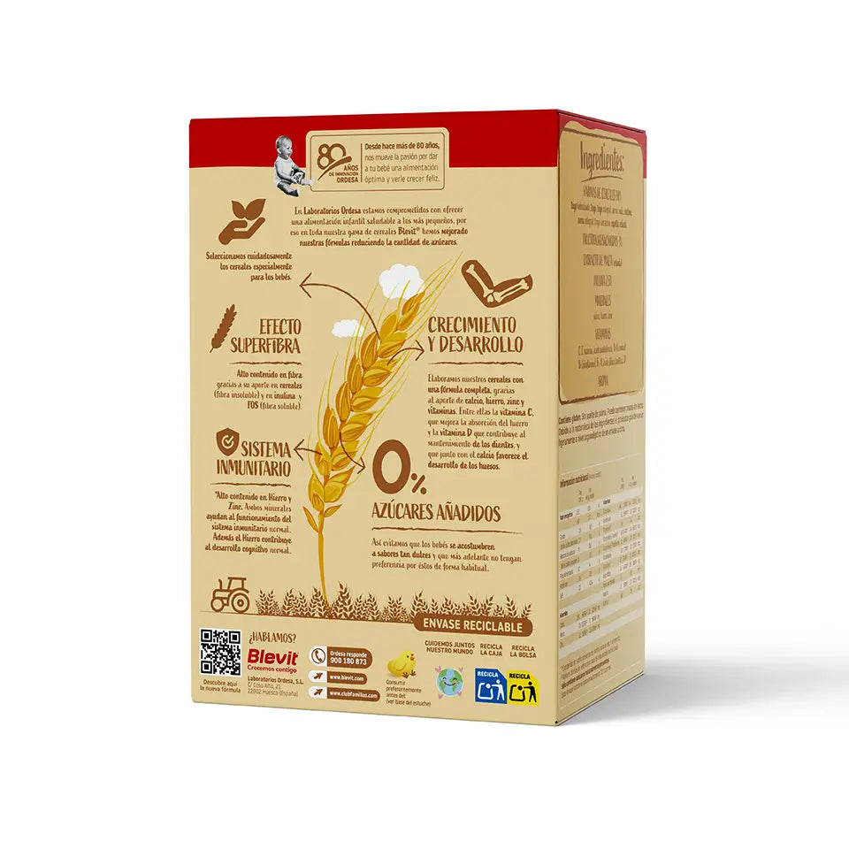 Blevit Baby Food Superfibre 8 Céréales, 500 grs.