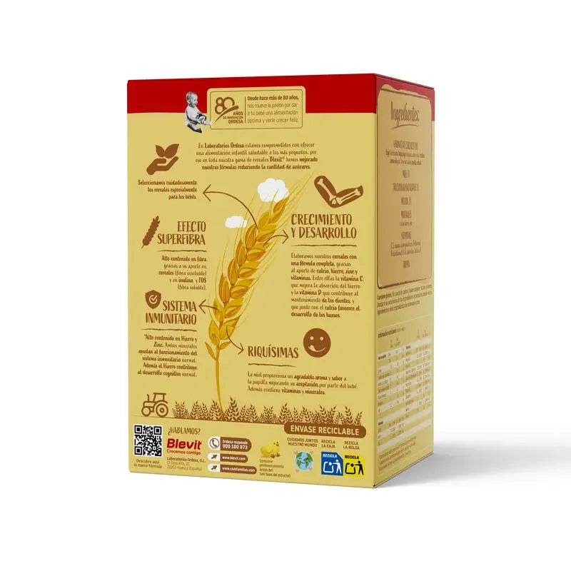 Blevit Baby Food Superfibre 8 Céréales & Miel, 500 grs.