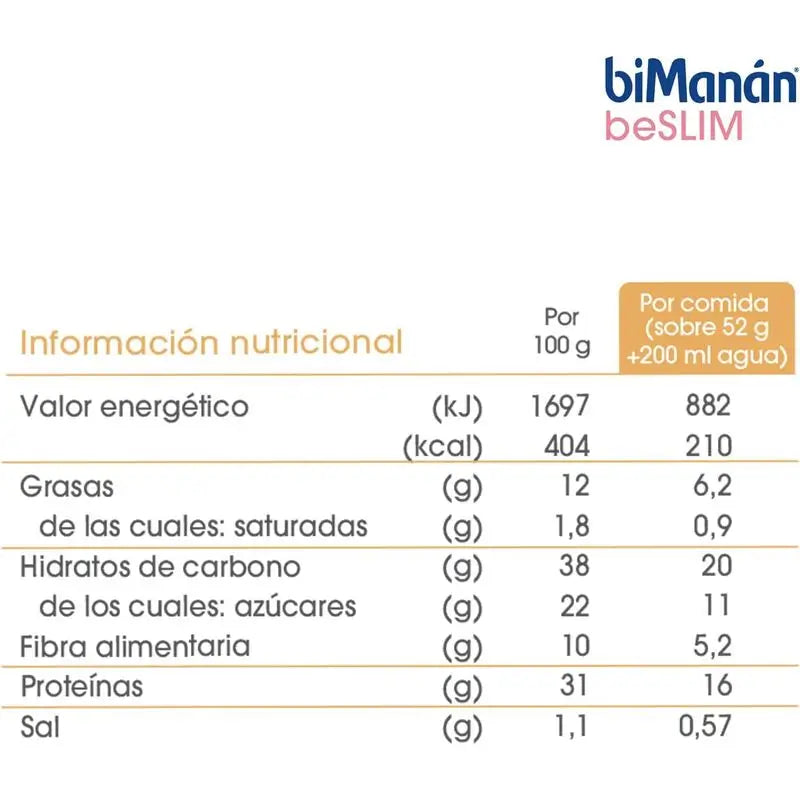 biManán Beslim Crème pâtissière au citron 6 sachets