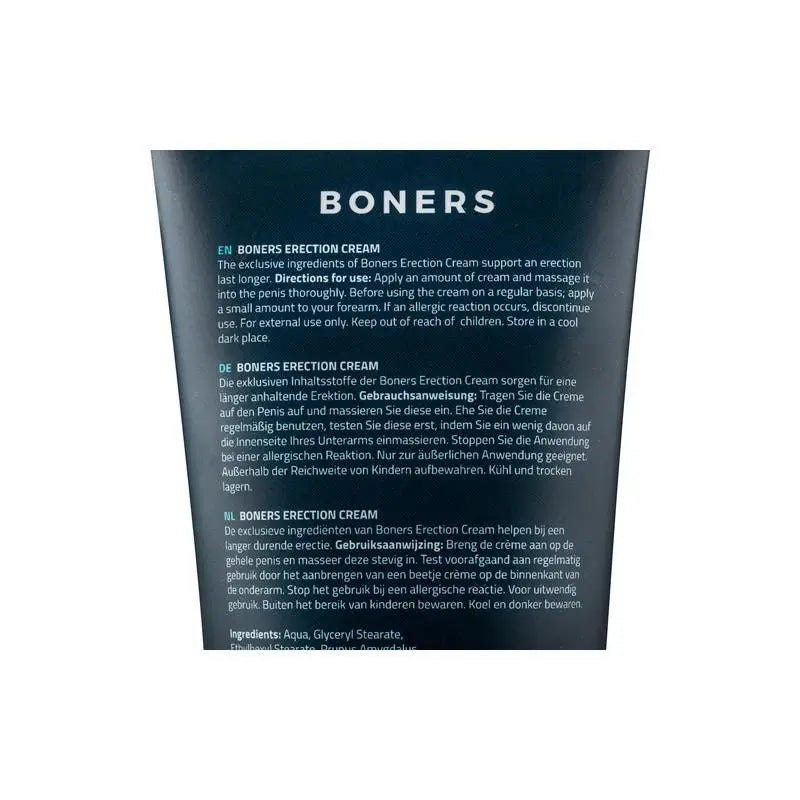 Boners Crème d'érection longue durée - 100Ml