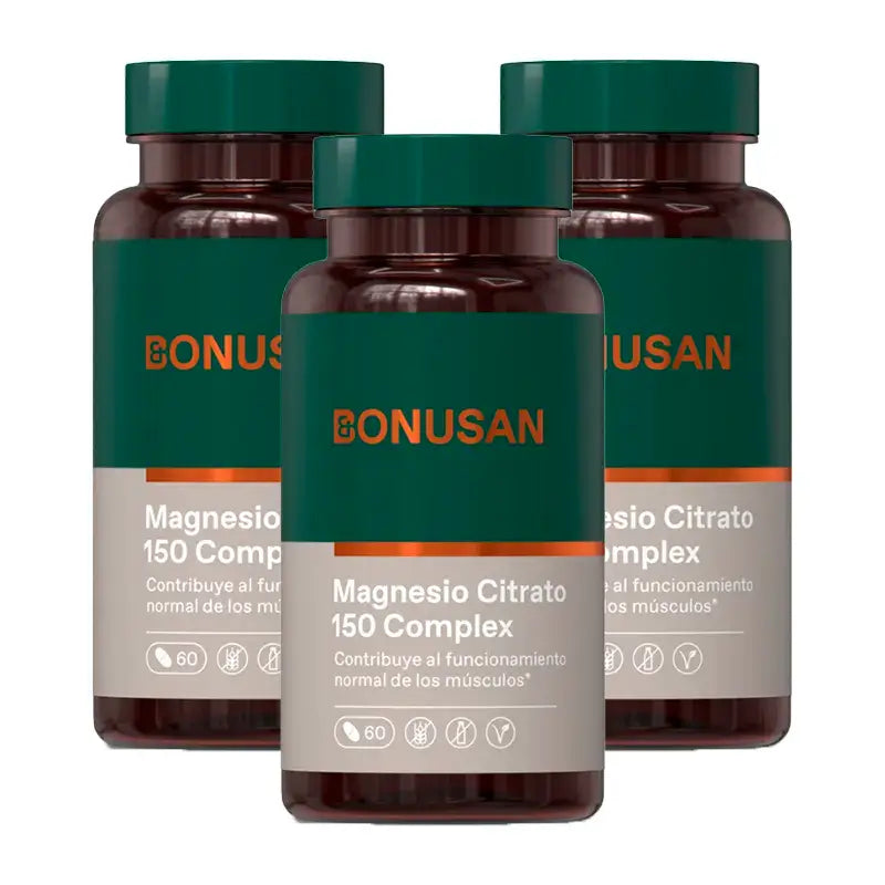 Bonusan Magnesium Citrate 150 Complex, Pack 3 x 60 tablets