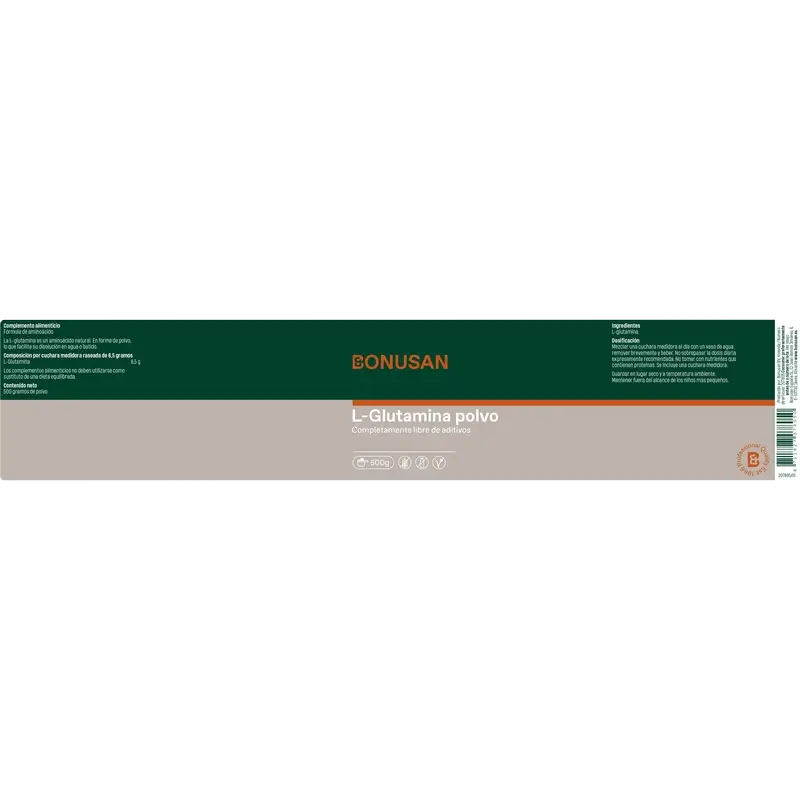 Bonusan L-Glutamine Powder, 500 grammes de poudre