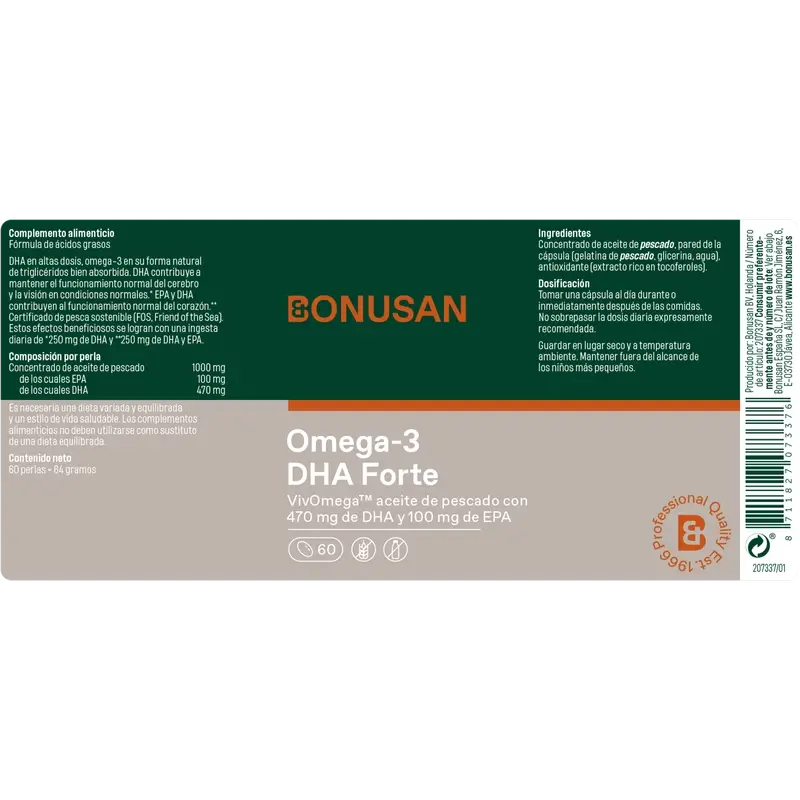 Bonusan Omega-3 Dha Forte, 60 perles