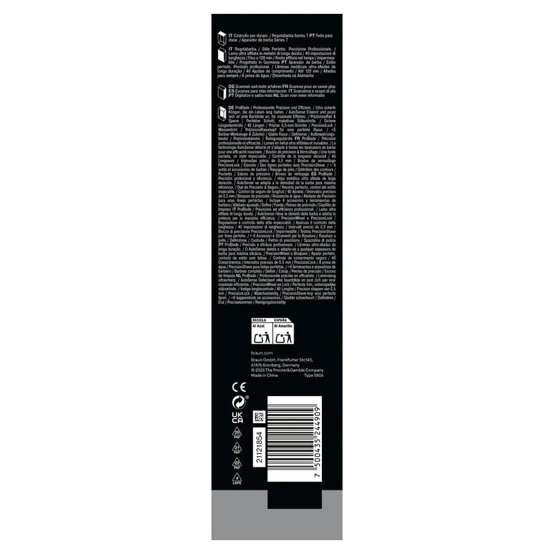 Tondeuse à barbe Braun Series 7 40 longueurs Bt7520