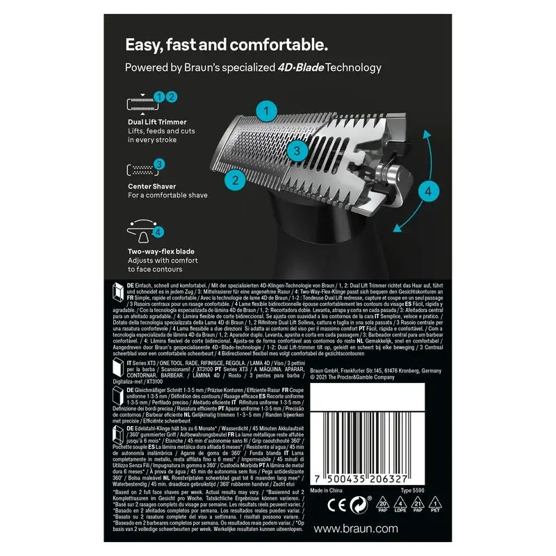 Tondeuse à barbe Braun X Series Xt3100