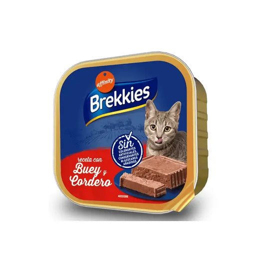 Brekkies - Nourriture humide pour chat, pot au bœuf et à l'agneau, 100 g