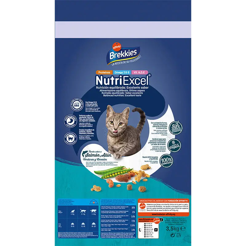 Brekkies Excel Feline Adult Feline Recipe Salmon, 3.5 kg, nourriture pour chats