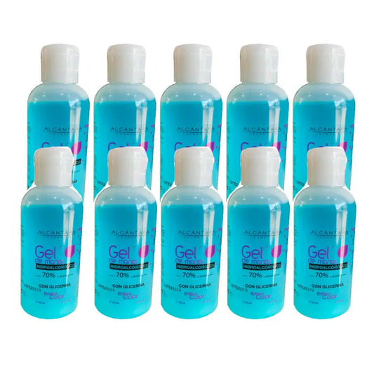 Brilliant Colour Hydroalcoholic Hand Gel 70% Alcohol with Glycerine, 120 ml x 10 units