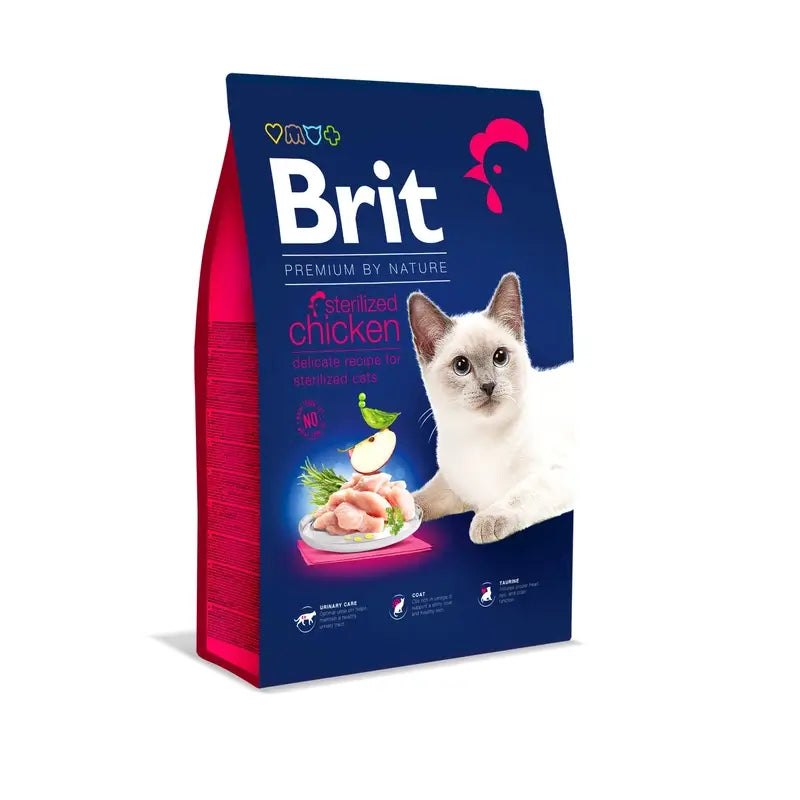 Brit Premium By Nature pour chats stérilisés au poulet, 8 kg