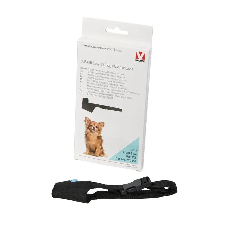 Muselière Buster Easy pour chien, en nylon, double, extra petite, bleue, 1 unité