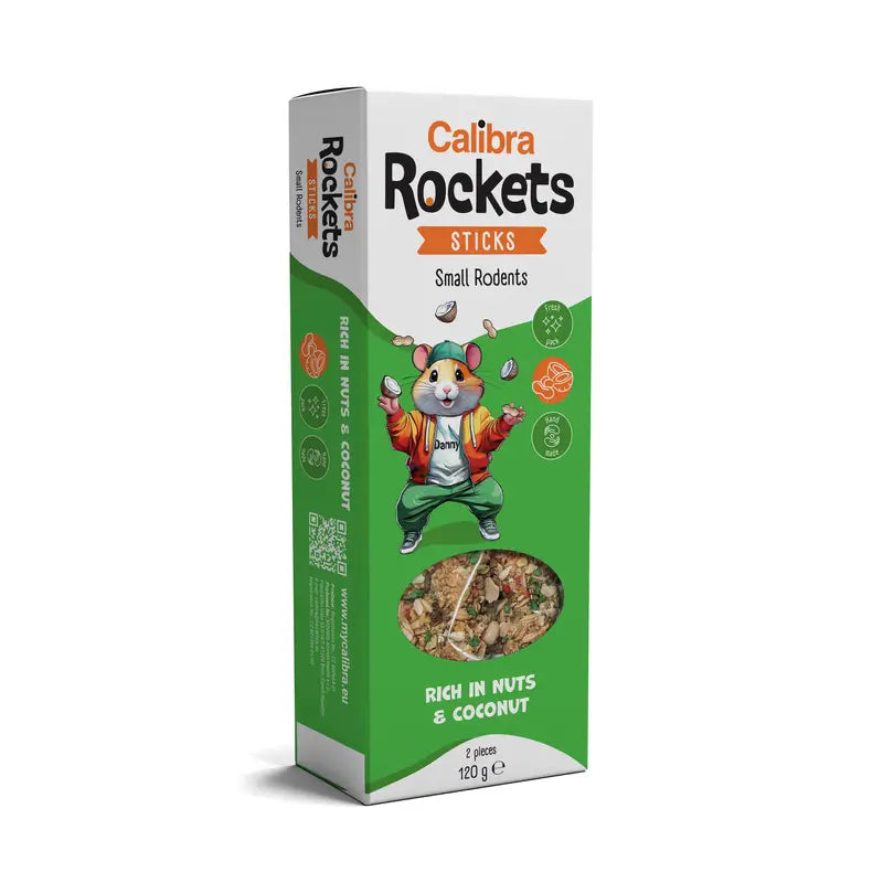 Calibra Calibra Rockets Sticks pour rongeurs - Noix et noix de coco 120 g