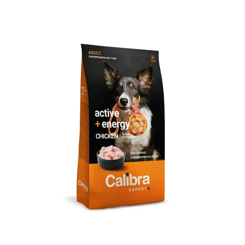 Calibra Dog Expert+ Adulte Actif et Energétique Aliment Poulet 12Kg