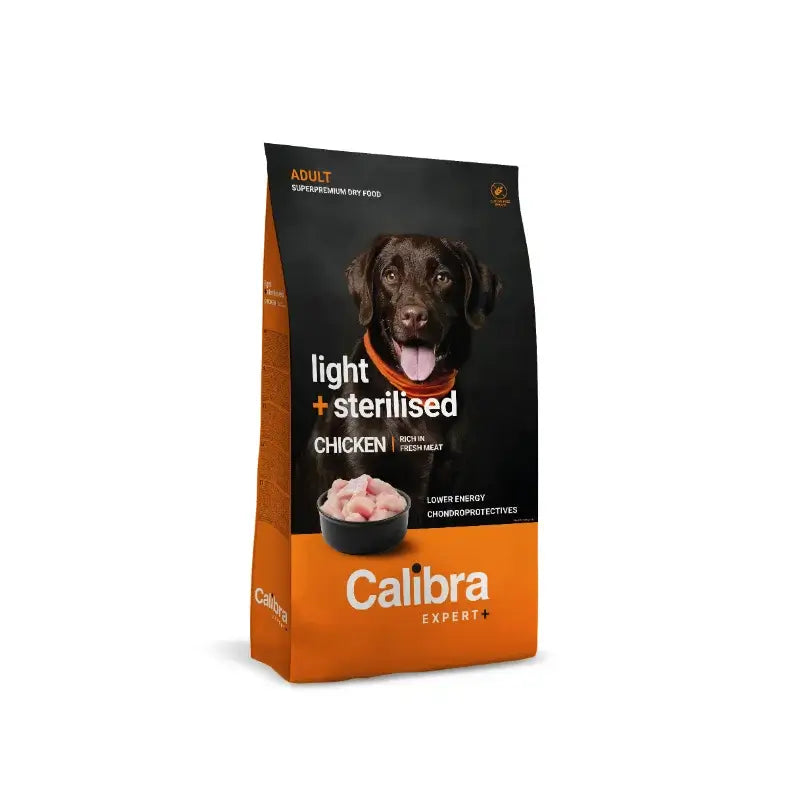 Calibra Dog Expert+ Adulte Light & Steril. Aliment pour poulet 750G
