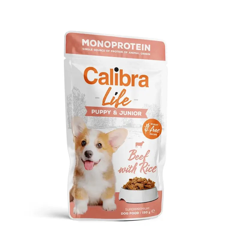 Calibra Dog Life Pouch Puppy&Junior Beef, 10x150 gr
