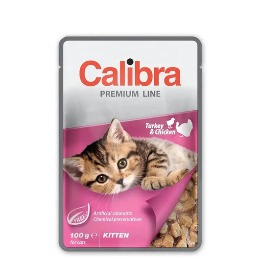 Calibra Cats Kitten Pouch Turkey Chicken Box 24X100Gr