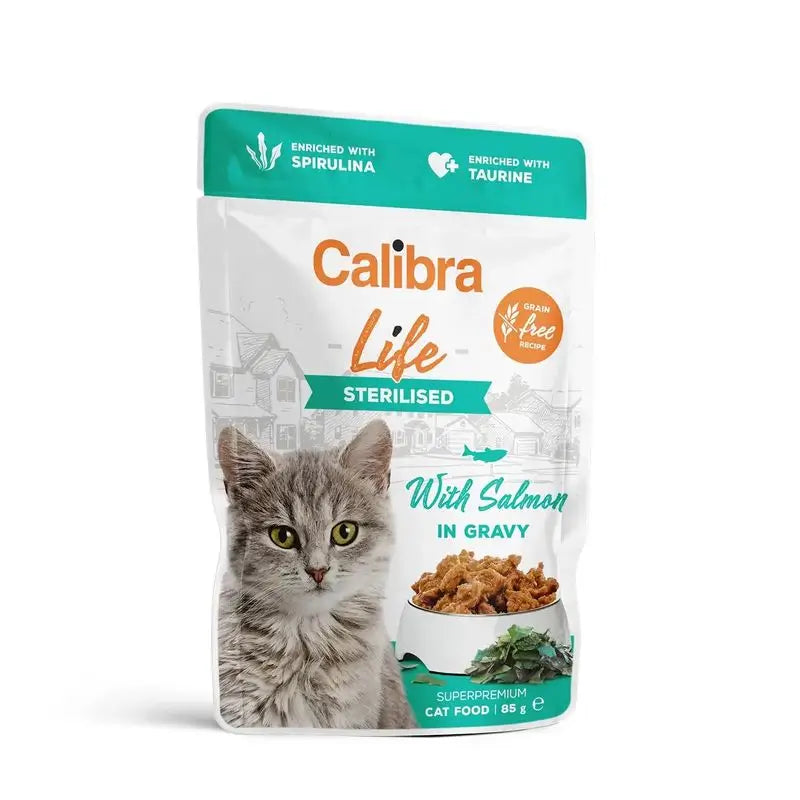 Calibra Cats Life Pouch Sterilised Salmon In Sauce 28X85Gr