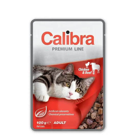 Calibra Cats Pouch Chicken Beef 24X100Gr Box