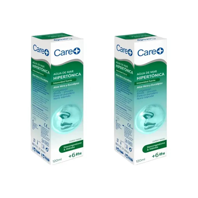 Care+ Hypertonic Sea Water with Aloe Vera and Eucalyptus , 2x120 ml