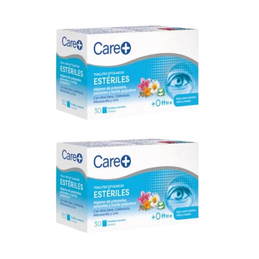 Care+ Sterile Ophthalmic Wipes, Pack 2 x 30 Units
