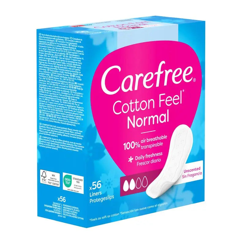 Carefree Cotton Feel Normal Sans Parfum 56pcs