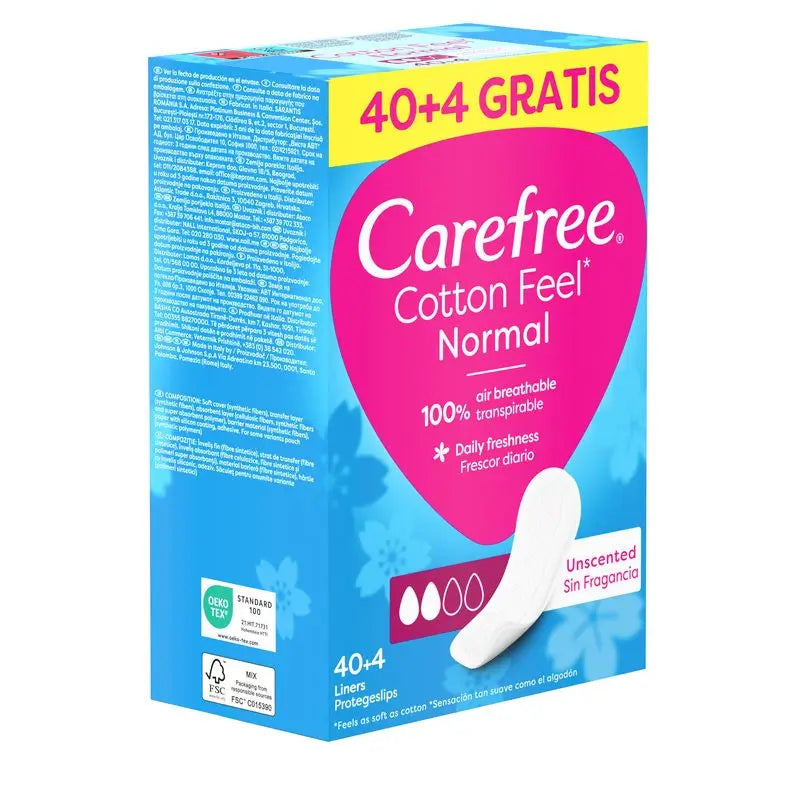 Carefree Protege Slip Cotton, sans parfum, 40 + 4 pcs.