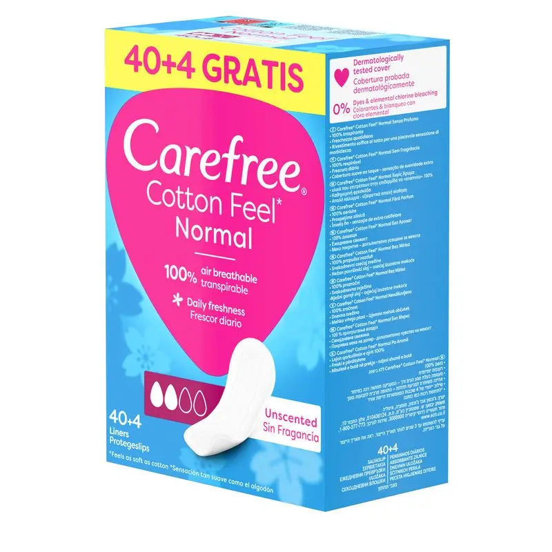 Carefree Protege Slip Cotton, sans parfum, 40 + 4 pcs.