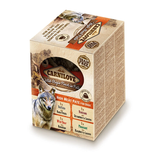 Carnilove Canine Adult Pouch Pate Multipack 4X300Gr , wet dog food