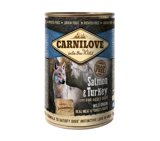 Carnilove Canine Adult Salmon Turkey 6X400Gr Box, wet dog food